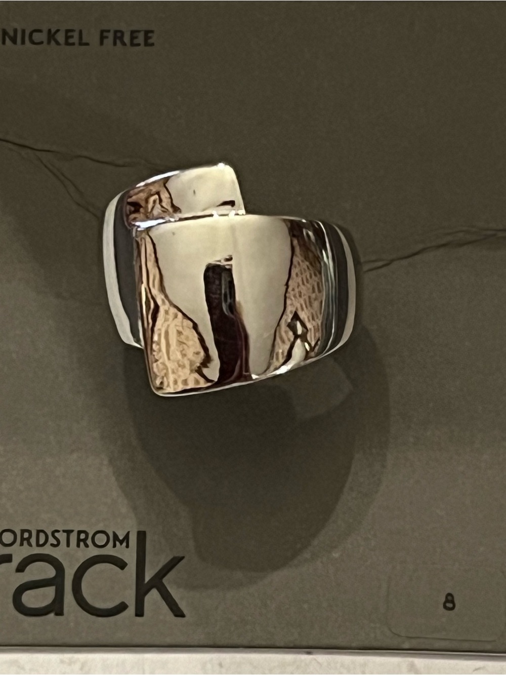 Nordstrom Silver tone Sculptural Wide Band Ring Size 8